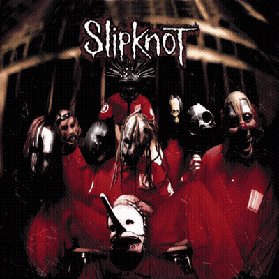 Slipknot Written In Red And White On Black GIF