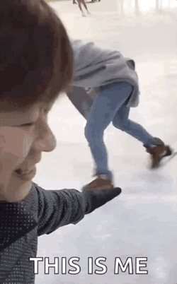 Slipping On Ice While Skating GIF