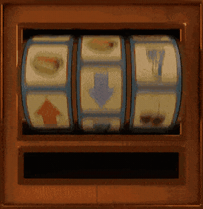 Slot Machine Blue Arrow Pointing Down