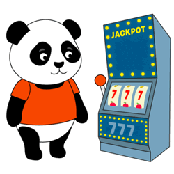 Slot Machine Panda Bear Playing GIF