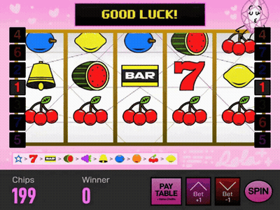 Slot Machine Saying Good Luck GIF