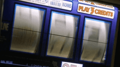 Slot Machine Saying Play 3 Credits GIF