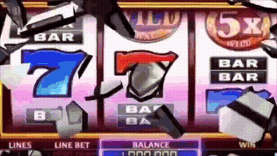 Slot Machine With 7 And 5X Bar GIF