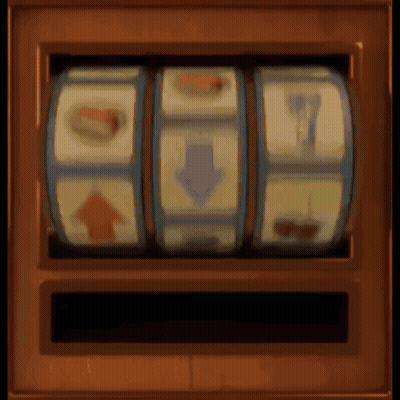 Slot Machine With Blue Arrow Down And Red Arrow Up GIF