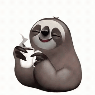 Sloth Holding Cup Of Coffee GIF