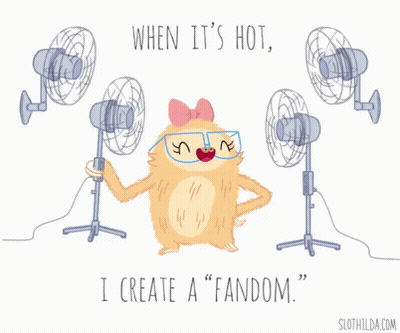 Sloth Holding Fan When It's Hot GIF