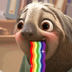 Sloth Mouth Flowing Rainbow GIF