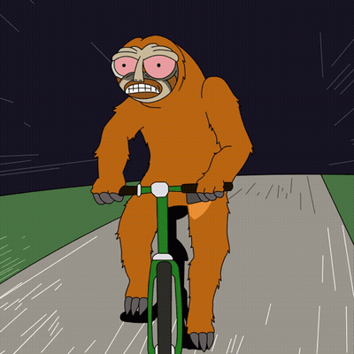 Sloth Riding Bike GIF