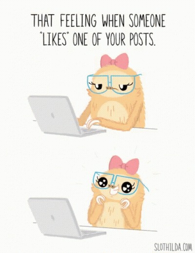 Sloth Wearing Glasses And Pink Bow Looking At Laptop GIF