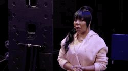 Slow Blink Black Lady Hesitant Walk GIF