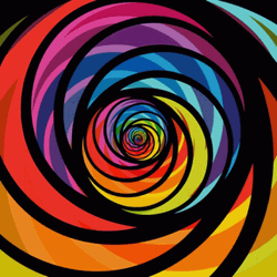 Slow Spiraling Colorful Optical Illusion GIF