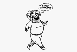 Slow Walking Troll Face Meme GIF
