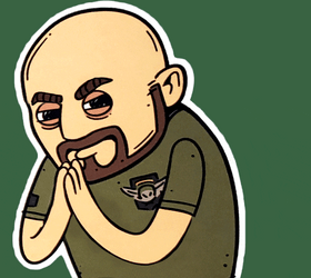 Sly Animated Man Rubbing His Hands GIF
