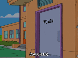 Sly Bart Simpson Outside Women Bathroom GIF