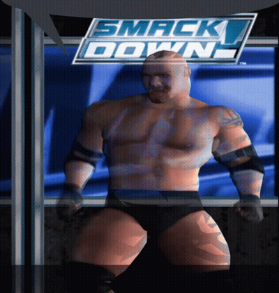 Smack Down Poster With Bald Wrestler GIF