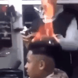 Smacking Hair On Fire GIF