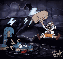 Smacking Luffy Vs Kaido GIF