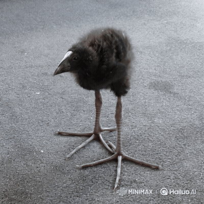 Small Black Bird With White Beak GIF