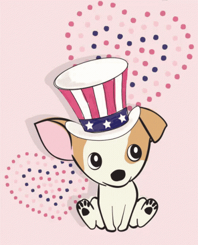 Small Dog In Star Top Hat GIF