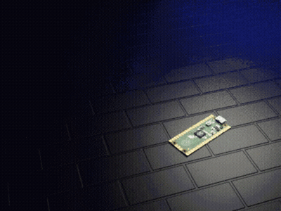 Small Electronic Device on Black Floor