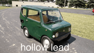 Small Green Car With Hollow Lead GIF