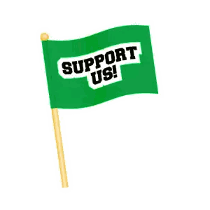 Small Green Support Us Flag Sticker
