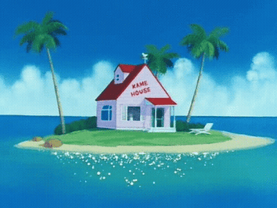 Small Island With Palm Trees GIF
