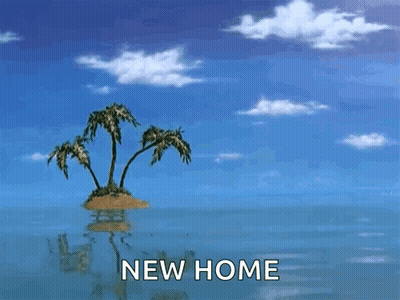 Small Island With Palm Trees GIF