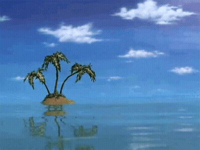 Small Island With Palm Trees GIF