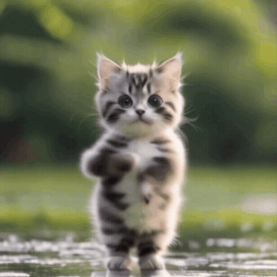 Small Kitten Standing On Hind Legs GIF