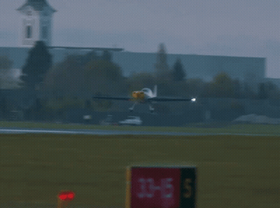 Small Plane Taking Off With 33-15 S Sign GIF