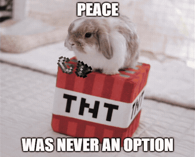 Small Rabbit Sitting On TNT Box GIF