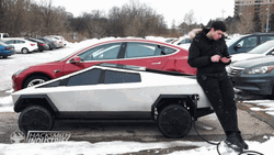 Small Tesla Cybertruck Charging GIF