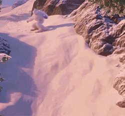 Smallfoot Migo Sliding In Snow GIF