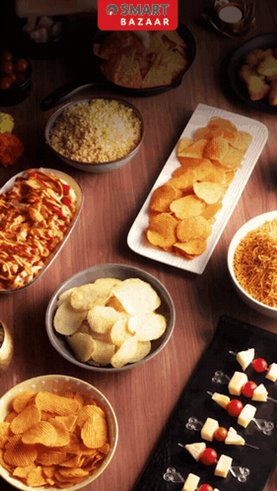 Smart Bazaar Snacks On Table GIF