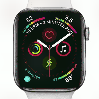 Smart Watch Heart Rate 75 BPM UVI 3.6 GIF