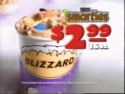 Smarties Blizzard $2.99 GIF