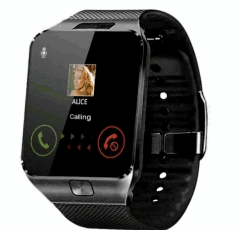 Smartwatch Displaying Alice Calling GIF