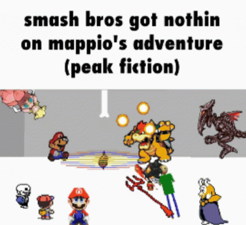 Smash Bros Got Nothin On Mappio 'S Adventure ( Peak Fiction ) Poster GIF