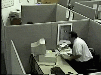 Smashing Computer Office Rage GIF