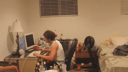 Smashing Computer Raging Man  GIF
