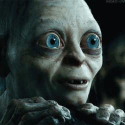 Smeagol Amazed Smile  GIF