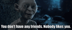 Smeagol Don't Have Any Friends GIF