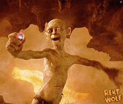 Smeagol Falling Over Lava  GIF