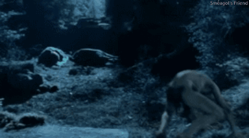 Smeagol 'S Friend Is Written On The Bottom Of The Screen GIF