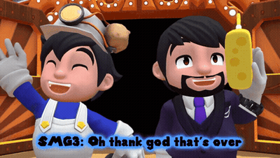 Smg3 : Oh Thank God That 'S Over Is Displayed On A Screen GIF