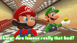 Smg4 Mario Luigi Holding Lemon GIF