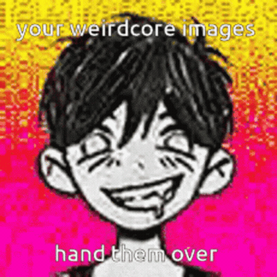Smiley Boy Saying Weirdcore Images Hand Them Over GIF