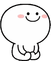 Smiley Cartoon Character Sitting Sticker