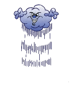 Smiley Cloud With Lightning Sticker